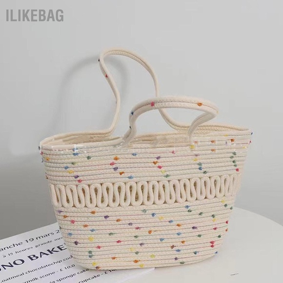 Woven bag summer bag multicolored bag beach vibes cruise - Picture 4 of 6